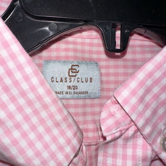 Club Class Pink Gingham Button Down Shirt - Picture 4 of 4